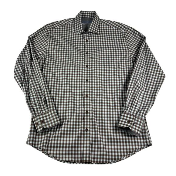 Twillory Performance Shirt Tailored Fit Men's Brown Mint -15.5 34-35 (Mens Med) - Picture 1 of 6